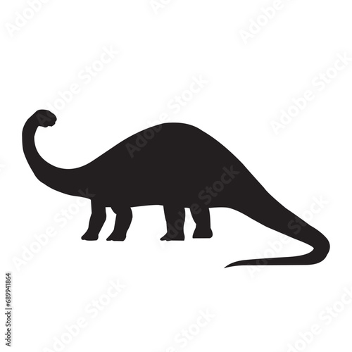 Vector Illustration Silhouette of a dinosaurus brontosaurus on a white background