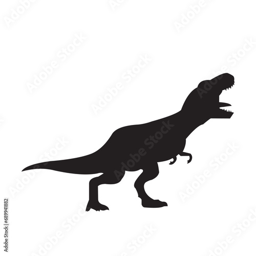 Vector Illustration Silhouette of a dinosaurus Tyrannosaurus Rex  T-Rex  on a white background