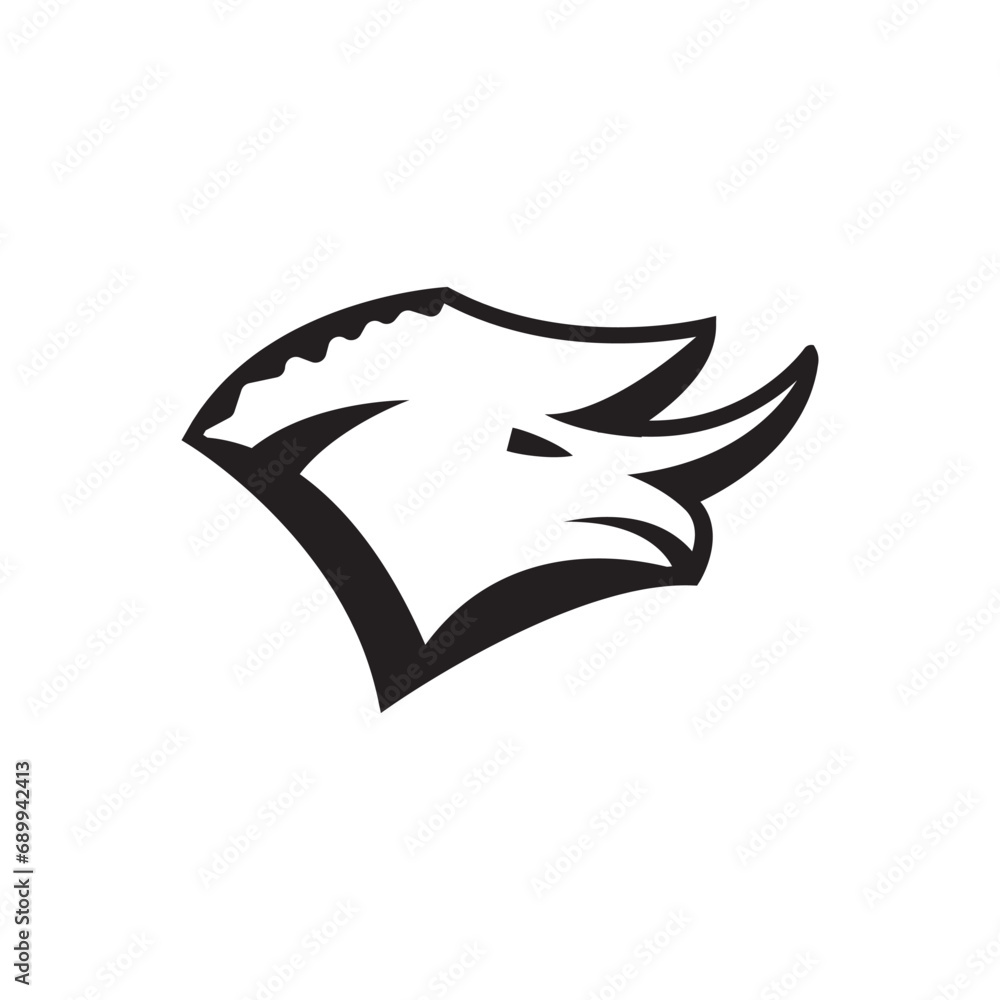 rhinoceros logo design icon illustration.