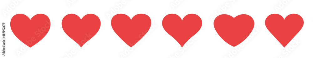 A set of red hearts for Valentine's Day A set of red hearts for Valentine's Day