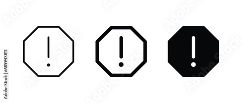 Warning icon vector illustration for web, ui, and mobile apps photo