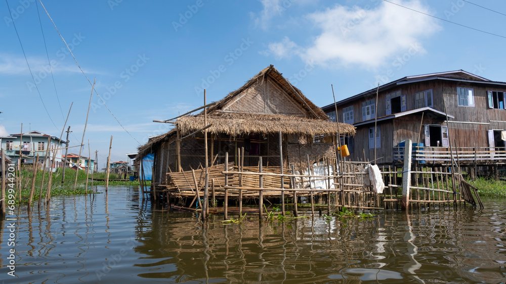 A Village House on Inle Lake of Myanmar