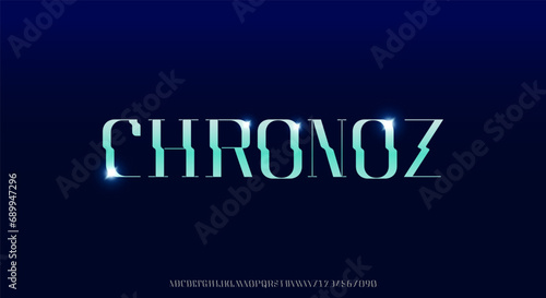 A unique modern display alphabet font. digital typography vector illustration design