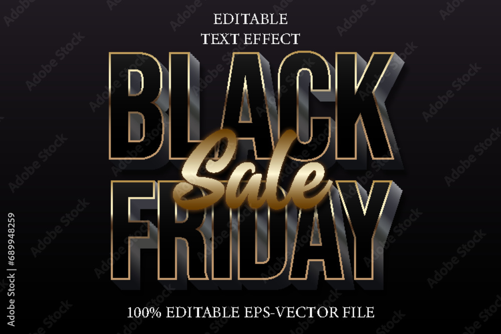 Black Friday Sale Editable Text Effect 3D Modern Style