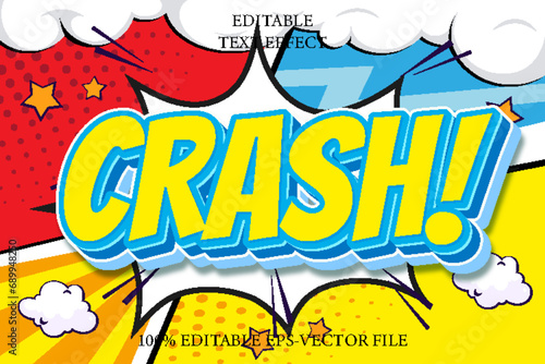 Crash Editable Text Effect 3D Comic Style