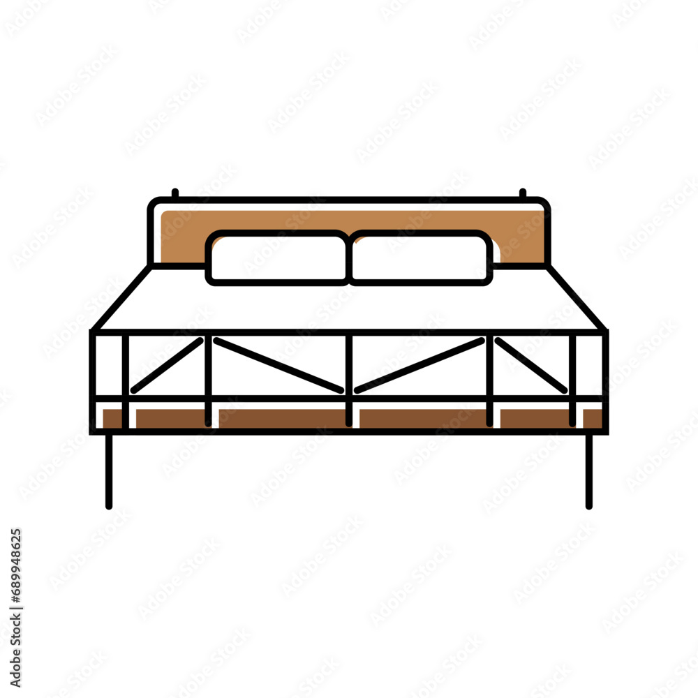 bed bedroom interior color icon vector. bed bedroom interior sign. isolated symbol illustration