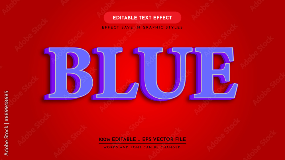 editable 3d text effect style. blue text effect, vector illustration editable 3d text effect style. blue text effect, vector illustration