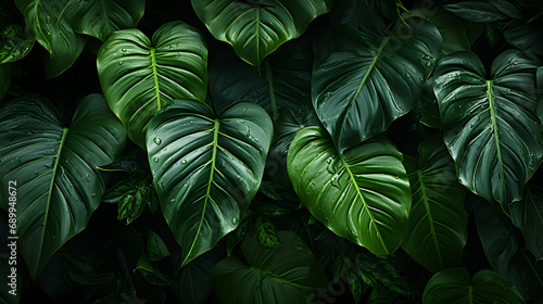 a close up of a large green plant with large leaves