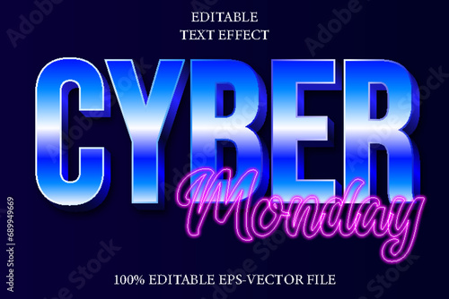 Cyber Monday Editable Text Effect 3D Neon Style