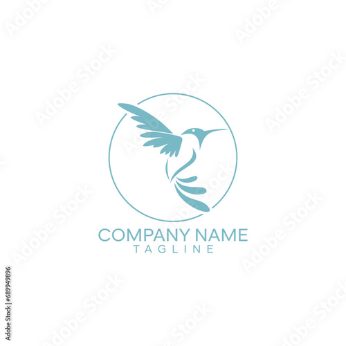Hummingbird logo design vector template, Bird logo for modern business, simple minimalist and clean design