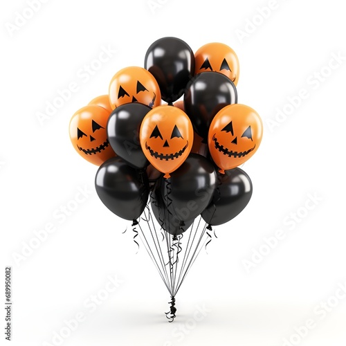 halloween 3d render of a balloon isolated on white background