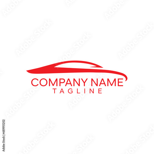 Red silhouette of the car on a White background. Vector illustration