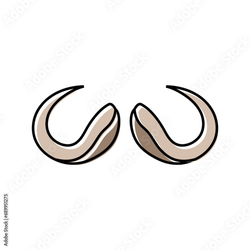buffalo horn animal color icon vector. buffalo horn animal sign. isolated symbol illustration