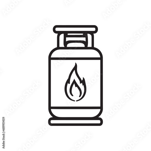 line illustration of gas cylinder