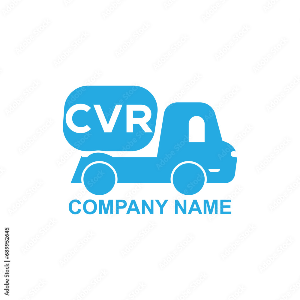 CVR letter combine delivery van. Express Van logo design inspiration
