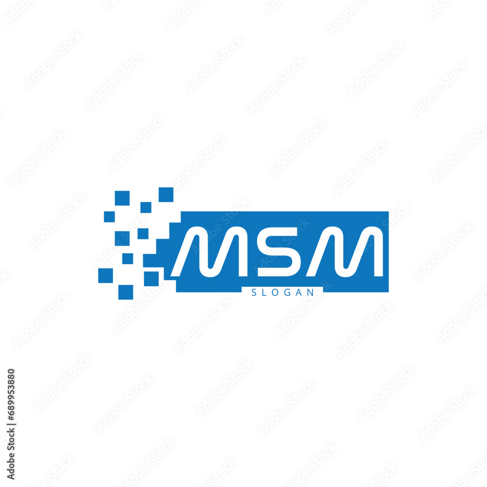MSM letter logo design in illustration. Vector logo, calligraphy ...