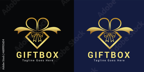 Vector gift box logo design