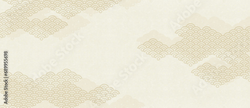 日本伝統の和紙に雲の和柄デザイン　ワイドテクスチャ