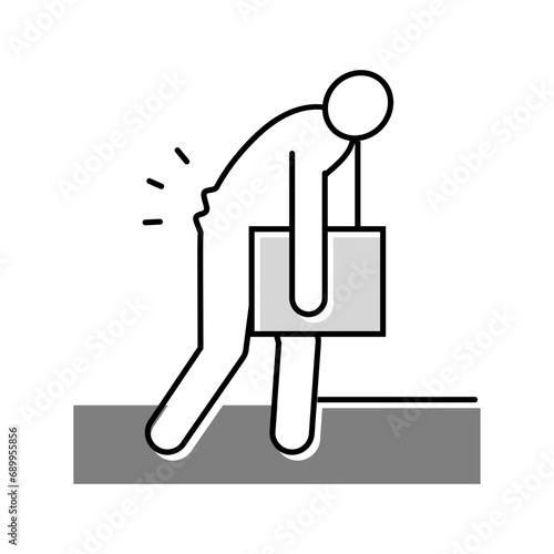 back hurts man sprain color icon vector. back hurts man sprain sign. isolated symbol illustration