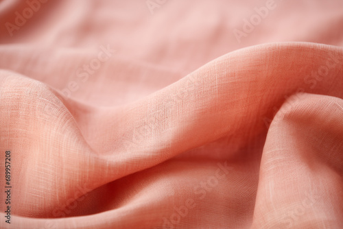 Textured linen fabric in a dusty rose color, with a natural, organic feel. Perfect for banner, backdrop, design. Eco-friendly and versatile concept. Peach Fuzz ― color of the year 2024 photo