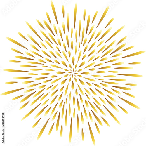 Gold fancy fireworks boom explosion celebration pattern illustration