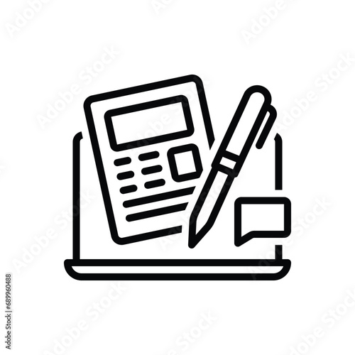 Black line icon for blog 
