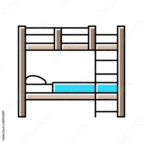 bunk bed kid bedroom color icon vector. bunk bed kid bedroom sign. isolated symbol illustration