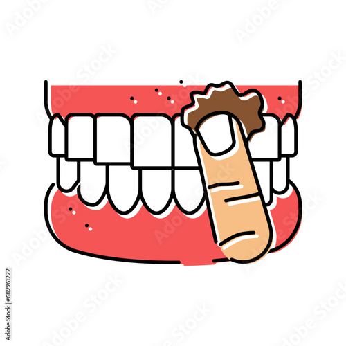 snus nicotine mouth color icon vector. snus nicotine mouth sign. isolated symbol illustration