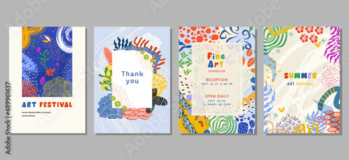 Set of abstract creative universal artistic templates. For poster  card  invitation  flyer  cover  banner  placard  brochure and other. vector illustration