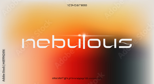 A modern techno lowercase alphabet font. digital typography vector illustration design