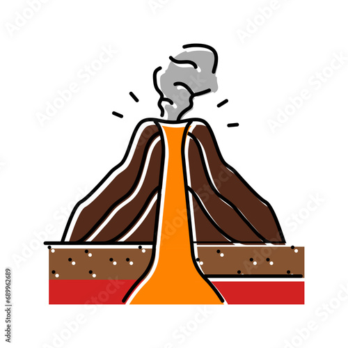 cinder cones lava color icon vector. cinder cones lava sign. isolated symbol illustration