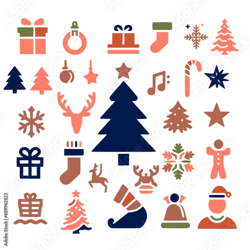 Merry Moments: Christmas Icons and Pictograms , Gifts, Christmas Tree	
 photo