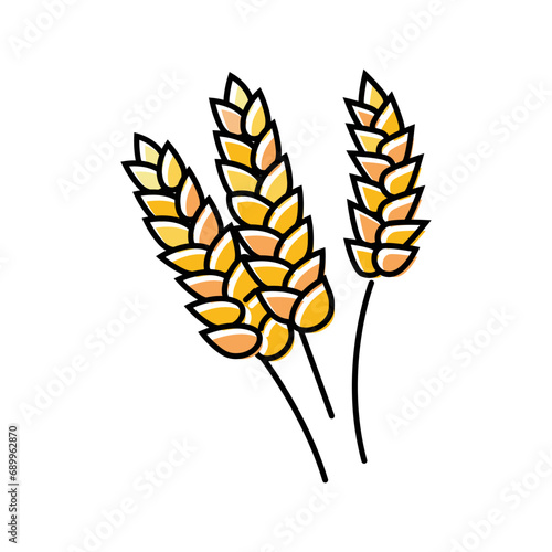 ears of wheat harvest color icon vector. ears of wheat harvest sign. isolated symbol illustration