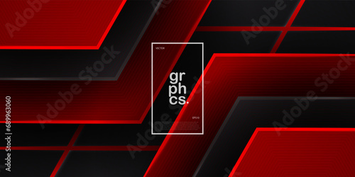 Abstract sporty red gradient background. Hexagonal structure shapes. Hexagonal banner design. Dark red color design. Eps10 vector
