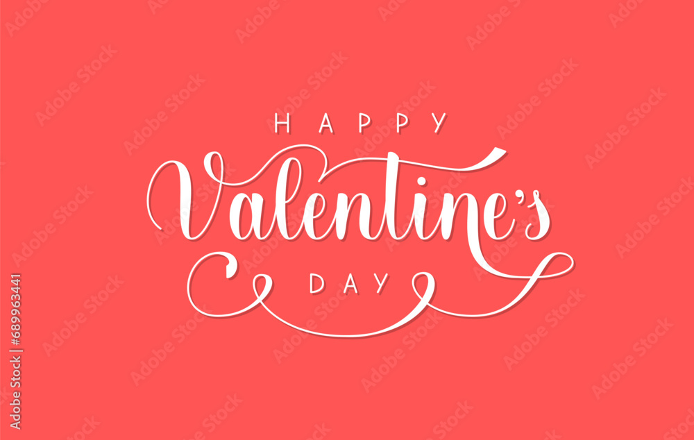 Happy Valentines Day Handwritten Congratulating Text. Vector Hand Lettering for Greeting Card with Calligraphy Phrase. Happy Valentines Day Handwritten Congratulating Text. Vector Hand Lettering for Greeting Card with Calligraphy Phrase.