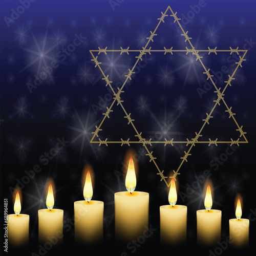 International Holocaust Remembrance Day vector. Star of David . January 27. Important day