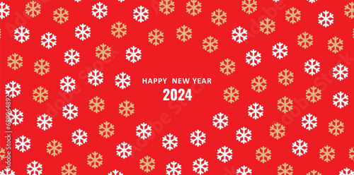 Happy New Year 2024 greeting card, banner, poster. Vector illustration