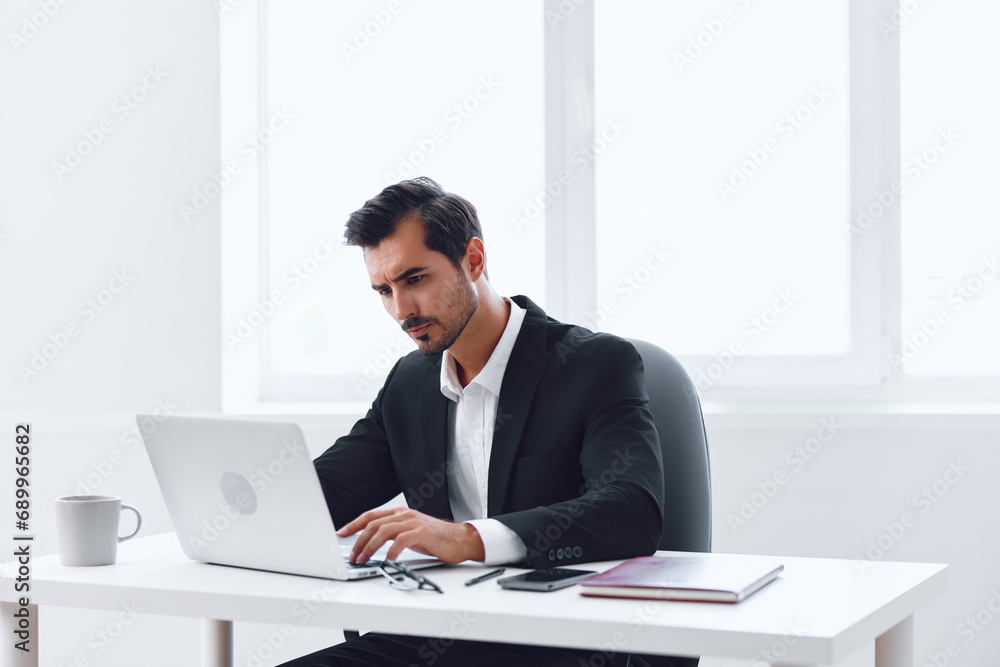Lifestyle man rest break satisfaction pause laptop job work expressing professional office dreaming business Lifestyle man rest break satisfaction pause laptop job work expressing professional office dreaming business