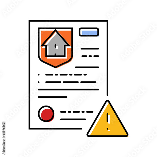 house earthquake accident insurance color icon vector. house earthquake accident insurance sign. isolated symbol illustration