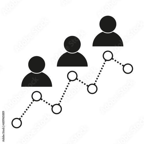 Group of people and ranking chart. Vector illustration. EPS 10.