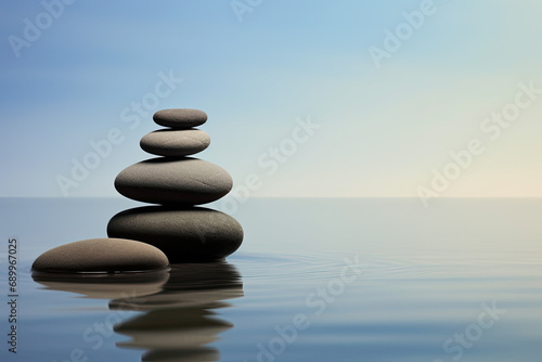 Zen stones in water  peaceful and calm