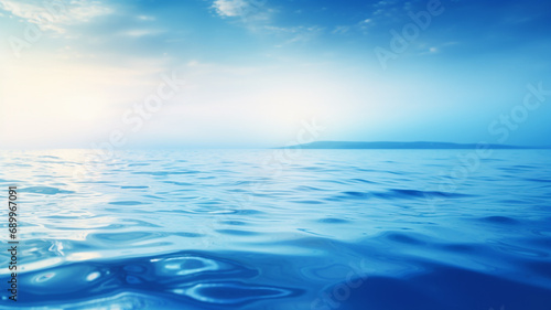 Beautiful blurred natural blue background with water © Yuwarin