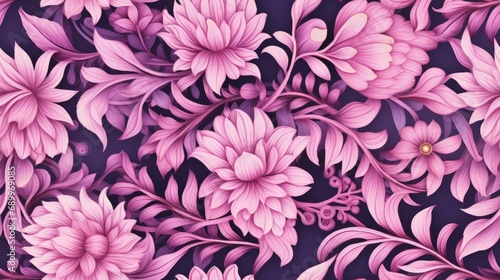 Pink floral seamless pattern background