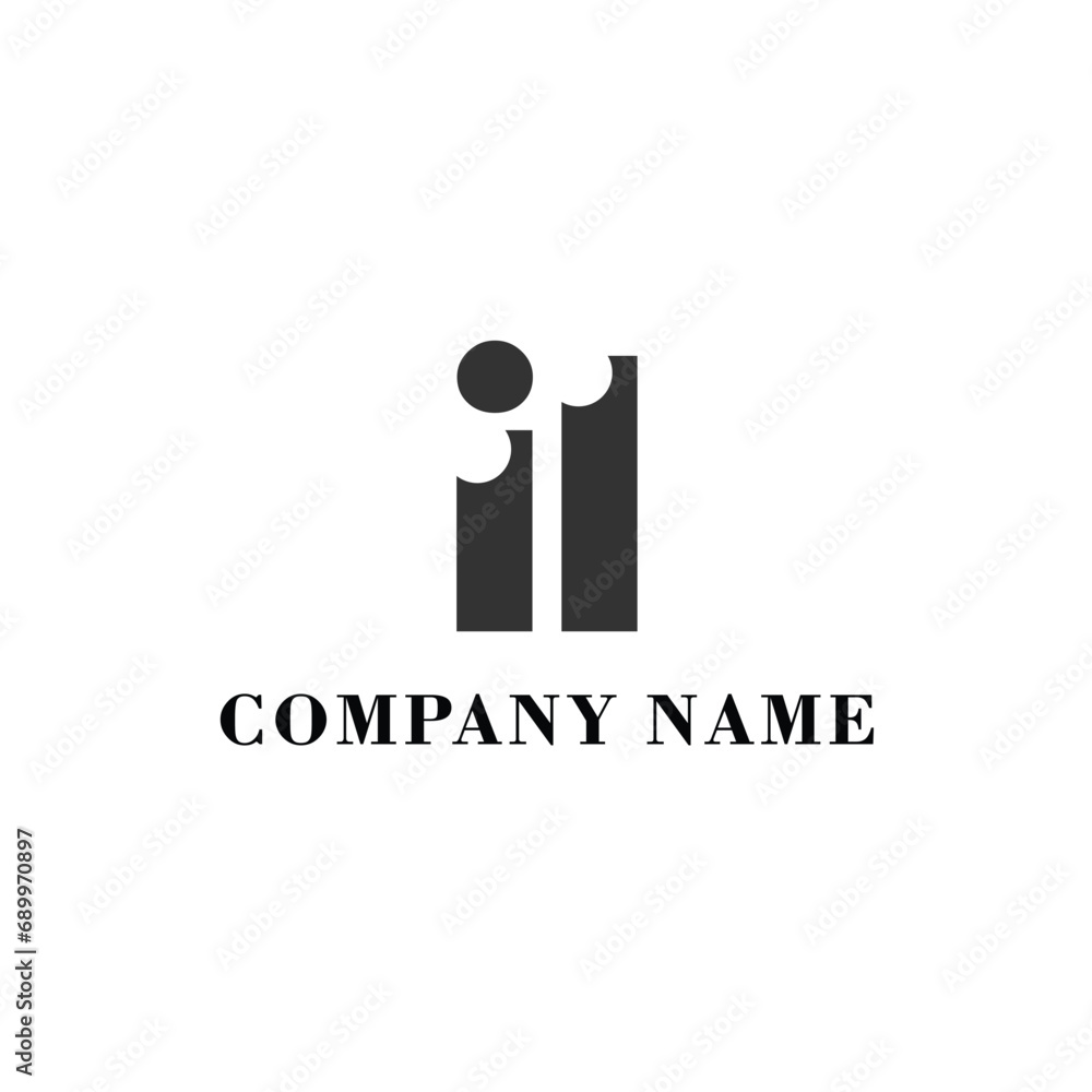 IL Initial logo elegant logotype corporate font idea unity - obrazy, fototapety, plakaty 