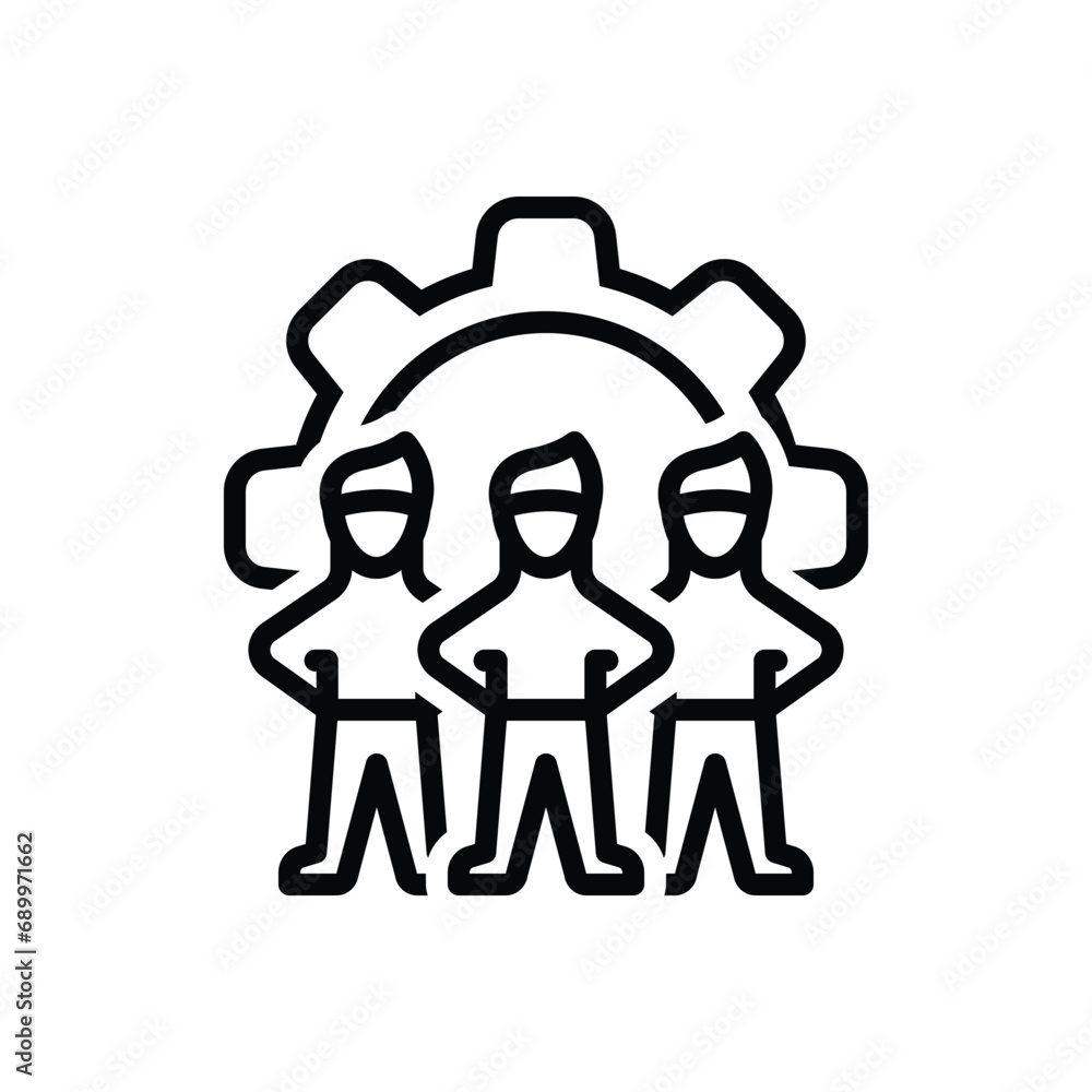 Black line icon for cooperation Black line icon for cooperation