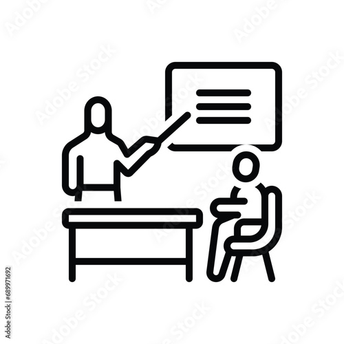 Black line icon for mentor 