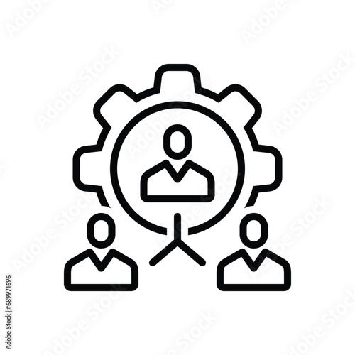 Black line icon for organization 