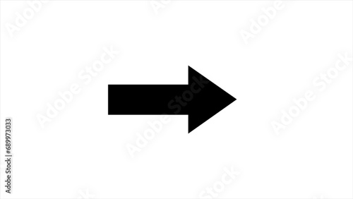 Right arrow icon isolated on white background. Arrow pointing right.  Realistic design. Direction sign. Navigation concept.