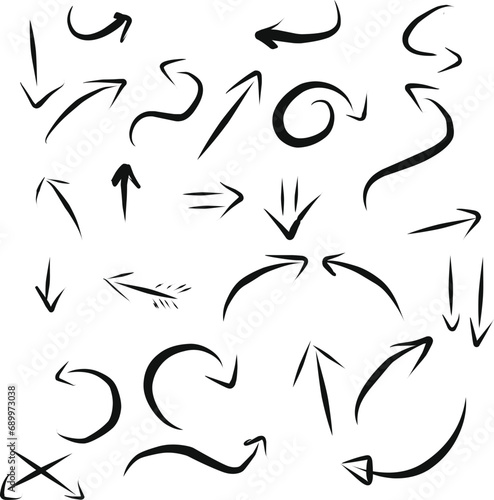 various hand drawing arrow  for presentation vector illustration