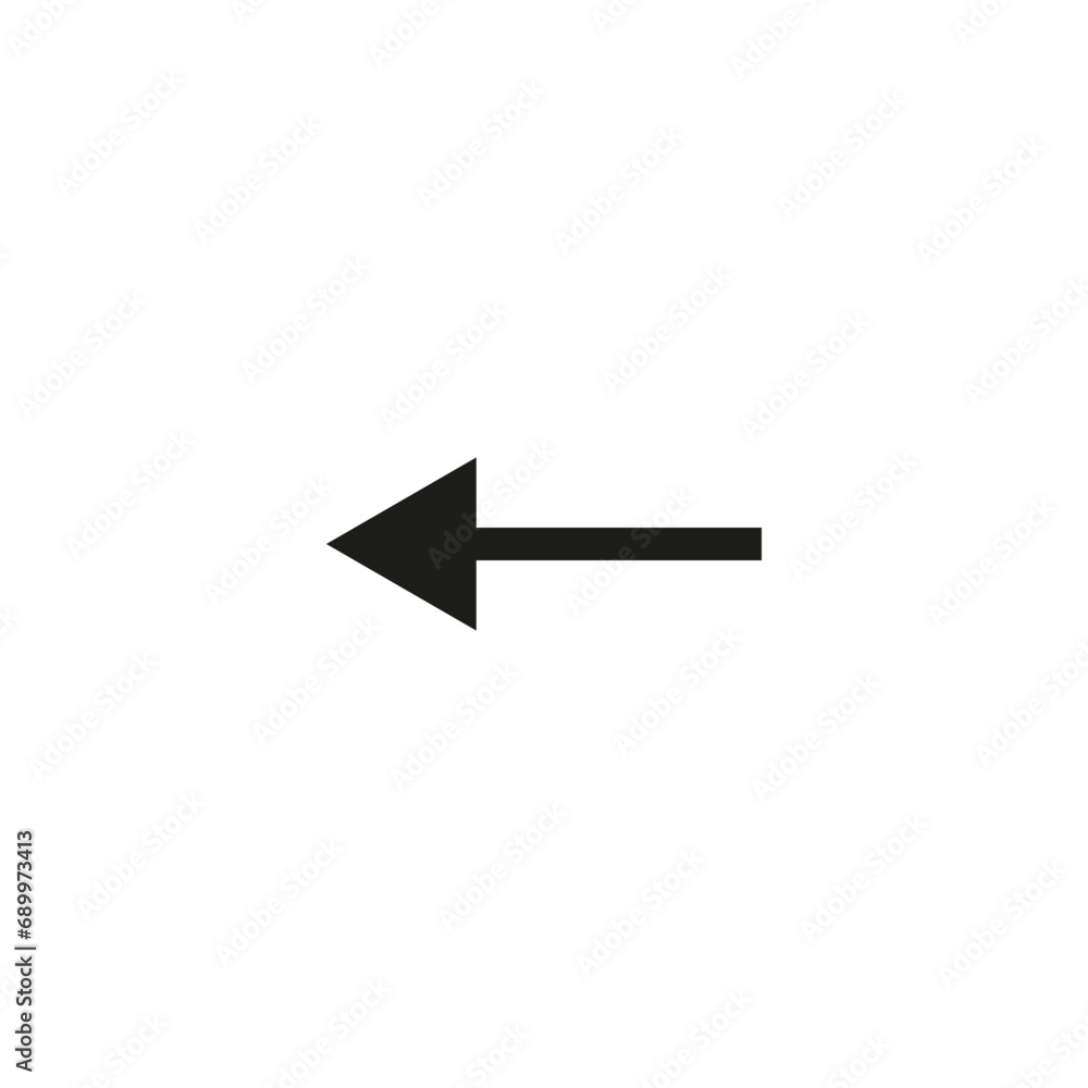 Thin straight arrow to the left. Vector symbol. Thin straight arrow to the left. Vector symbol.